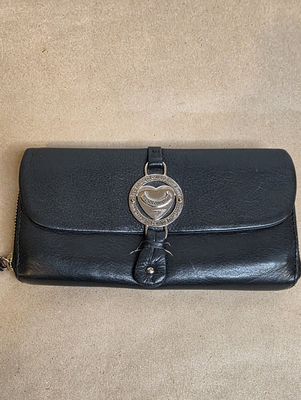 Juicy Couture Black Leather Wallet Women